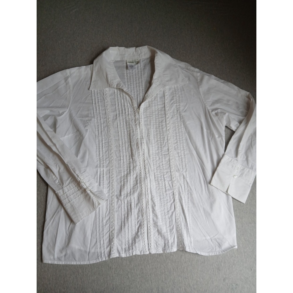 Coldwater Creek Top 2x Pintucked Coastal Bohemian Peasant Boho Vintage